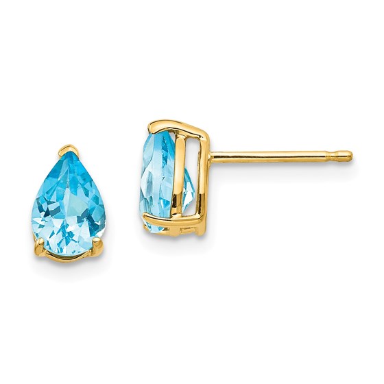 14k 7x5 mm Pear Blue Topaz Earrings 14k 7x5 mm Pear Blue Topaz Earrings