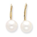 14k 8-9 mm Cultured Pearl Leverback Earrings
