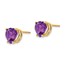 14k 8 mm Heart Amethyst earring