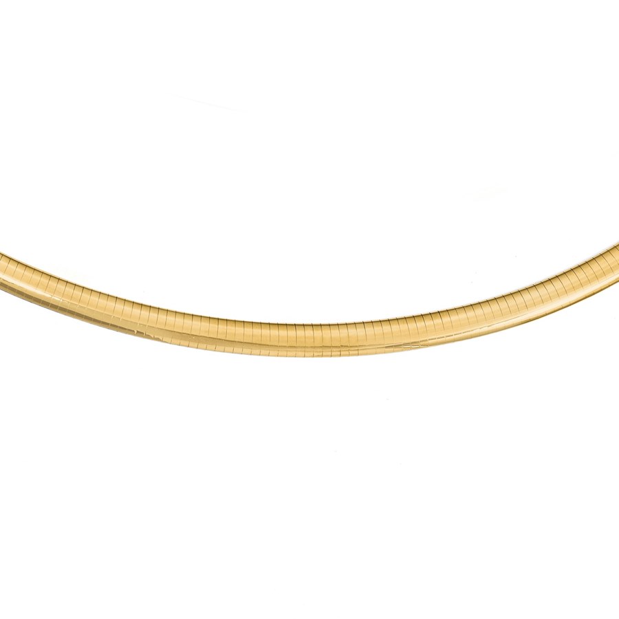 14K 8mm Lightweight Domed Omega Necklace - 16 in.