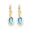14k 8x6 mm Oval Blue Topaz Dangle Leverback Earrings