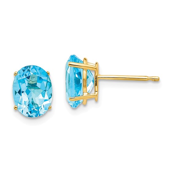 14k 8x6 mm Oval Blue Topaz Earrings 14k 8x6 mm Oval Blue Topaz Earrings