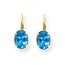14k 8x6 mm Oval Blue Topaz Leverback Earrings