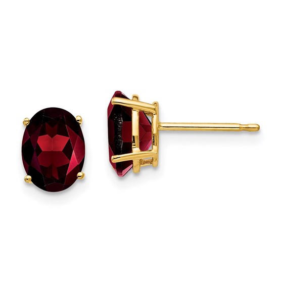 14k 8x6 mm Oval Garnet Earrings 14k 8x6 mm Oval Garnet Earrings