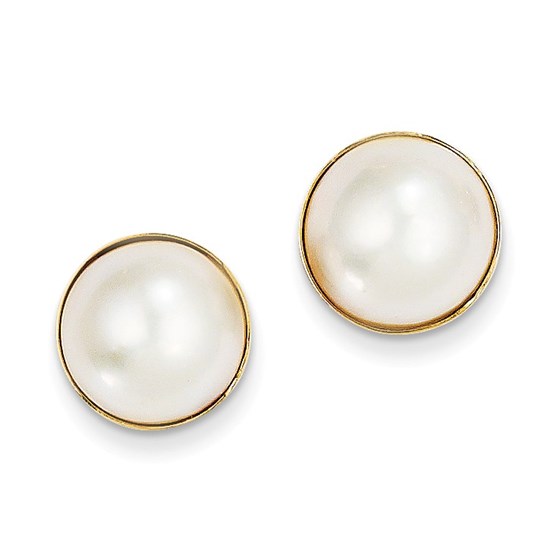 14k 9-10 mm Cultured Mabe Pearl Earrings 14k 9-10 mm Cultured Mabe Pearl Earrings