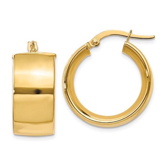 14k 9.75 mm Polished Round Hoop Earrings 14k 9.75 mm Polished Round Hoop Earrings