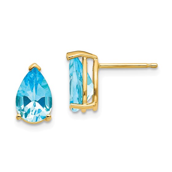 14k 9x6 mm Pear Blue Topaz Earrings 14k 9x6 mm Pear Blue Topaz Earrings