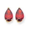 14k 9x6 mm Pear Garnet Earrings