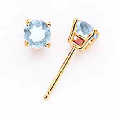 14k Aquamarine Post Earrings