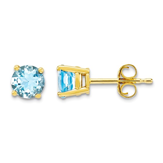 14k Aquamarine Post Stud Earrings