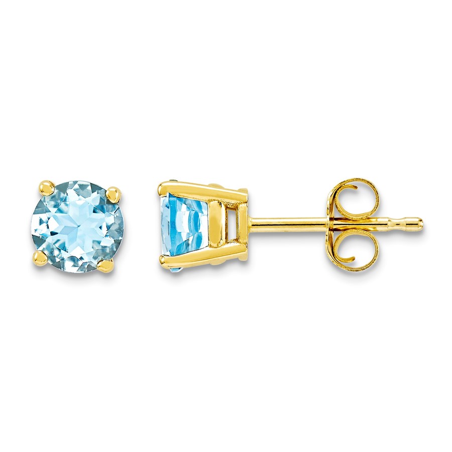 14k Aquamarine Post Stud Earrings