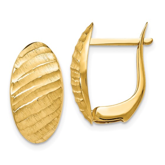 14K Brushed and Textured Hoop Earrings - 19 mm 14K Brushed and Textured Hoop Earrings - 19 mm