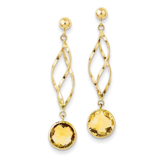 14k Citrine Swirl Post Earrings 14k Citrine Swirl Post Earrings