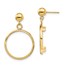 14K Classic 16.5 mm Prong Coin Bezel Post Dangle Earrings