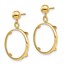 14K Classic 16.5 mm Prong Coin Bezel Post Dangle Earrings