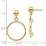 14K Classic 16.5 mm Prong Coin Bezel Post Dangle Earrings