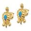 14k Created Opal Turtle Post Earrings