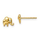 14k Cubic Zirconia Accent Elephant Post Earrings - 48 mm