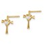 14k Cubic Zirconia Cross with Heart Post Earrings - 49 mm