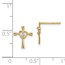 14k Cubic Zirconia Cross with Heart Post Earrings - 49 mm
