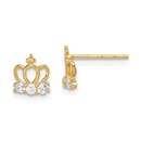 14k Cubic Zirconia Crown Post Earrings - 38 mm
