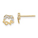 14k Cubic Zirconia LOVE Post Earrings - 37 mm
