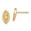14k Cubic Zirconia Oval Post Earrings - 37 mm