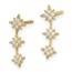 14k Cubic Zirconia Star Drop Bar Dangle Post Earrings - 53 mm