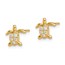 14k Cubic Zirconia Turtle Post Earrings - 39 mm