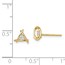 14k Cubic Zirconia Weaved Triangle Post Earrings - 48 mm