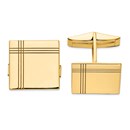 14k Cuff Links - Square Plaid