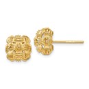 14K D/C Basketweave Post Earrings - 10 mm