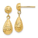 14K D/C Post Dangle Earrings - 20 mm