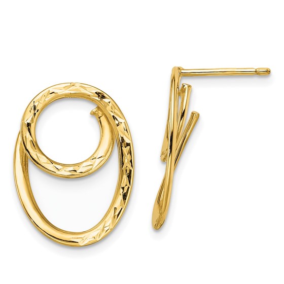 14K D/C Post Dangle Earrings - 23.25 mm 14K D/C Post Dangle Earrings - 23.25 mm