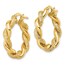 14K D/C Twisted Hoop Earrings - 26 mm