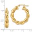 14K D/C Twisted Hoop Earrings - 26 mm