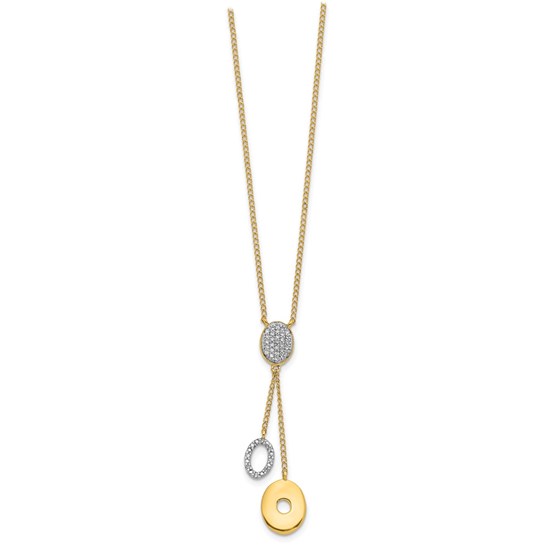 14K Diamond Circles 18 inch Dangle Necklace - 16.5 in. 14K Diamond Circles 18 inch Dangle Necklace - 16.5 in.