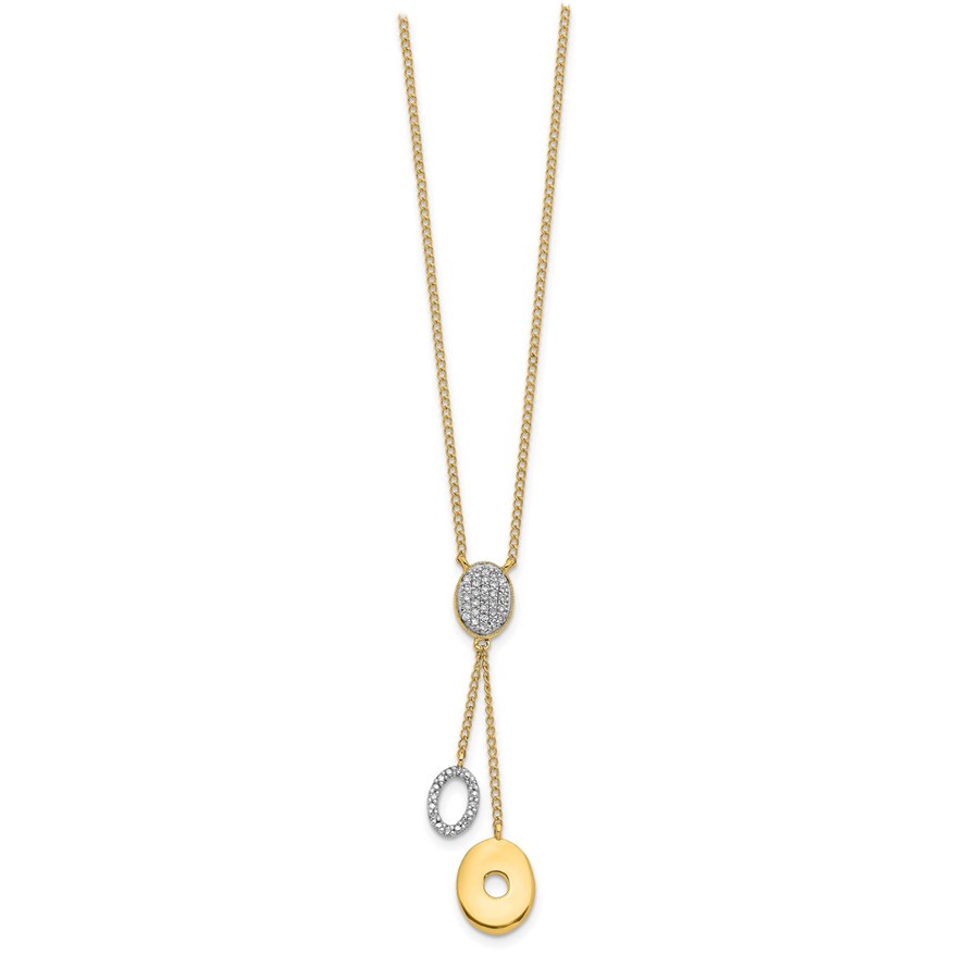 14K Diamond Circles 18 inch Dangle Necklace - 16.5 in.