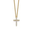14K Diamond Cross Necklace - 18 in.