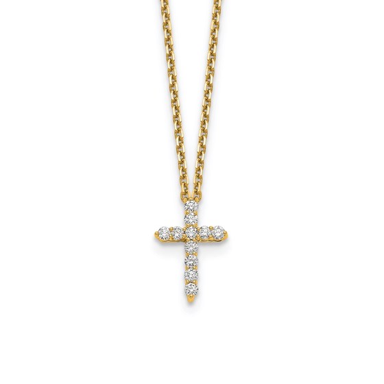 14K Diamond Cross Necklace - 18 in. 14K Diamond Cross Necklace - 18 in.