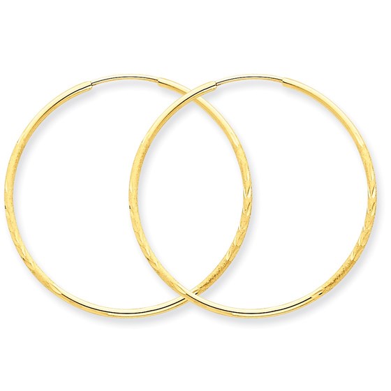 14k Diamond-cut 30 mm Endless Hoop Earring