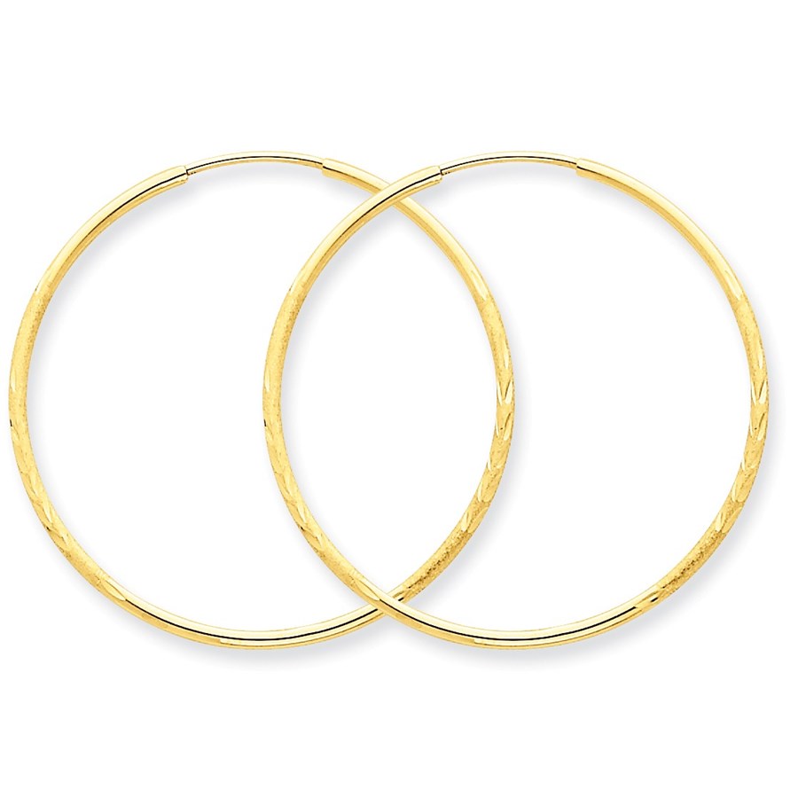 14k Diamond-cut 30 mm Endless Hoop Earring