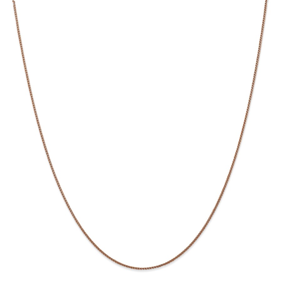 14k Diamond-cut Rose Gold 1.00 mm Spiga Chain Necklace - 16 in.