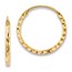 14k Diamond-cut Square Tube Endless Hoop Earrings