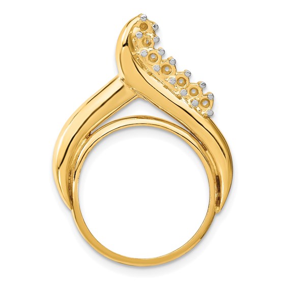 14K Diamond Teardrop 17.8 mm Prong Coin Bezel Chain Slide Mtg 14K Diamond Teardrop 17.8 mm Prong Coin Bezel Chain Slide Mtg
