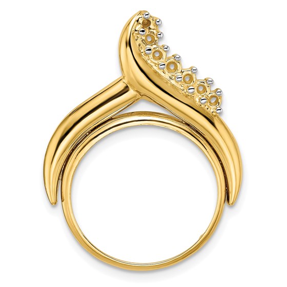 14K Diamond Teardrop 18 mm Prong Coin Bezel Chain Slide Mtg 14K Diamond Teardrop 18 mm Prong Coin Bezel Chain Slide Mtg