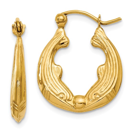 14k Dolphin Hoop Earrings 14k Dolphin Hoop Earrings
