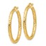 14K ForeverLite Polished and Textured Hoop Earrings - 34 mm