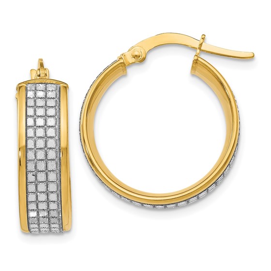 14K Glimmer Hoop Polished Earrings - 22 mm 14K Glimmer Hoop Polished Earrings - 22 mm