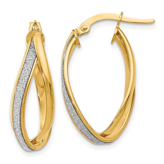 14K Glimmer Infused Twisted Hoop Earrings - 27 mm 14K Glimmer Infused Twisted Hoop Earrings - 27 mm
